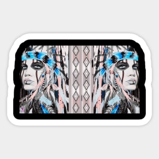 American Indian woman Sticker